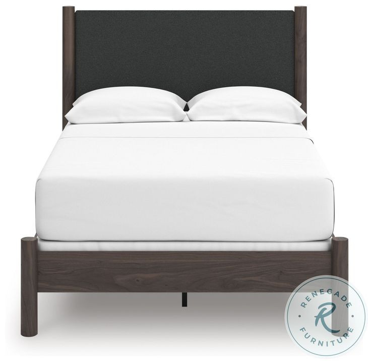 Cadmori Brown Full Upholstered Panel Bed