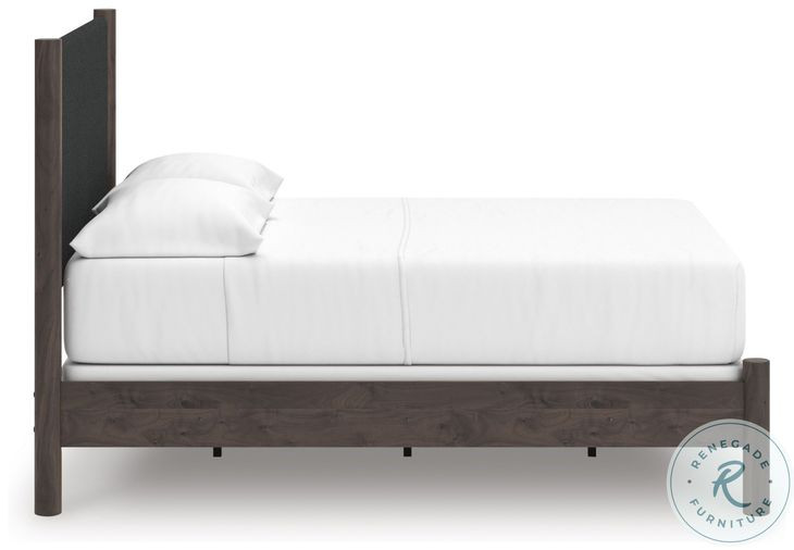 Cadmori Brown Full Upholstered Panel Bed