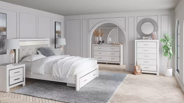 Altyra White Platform Storage Bedroom Set