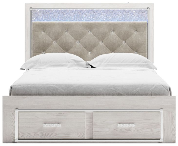 Altyra White Queen Platform Storage Bed