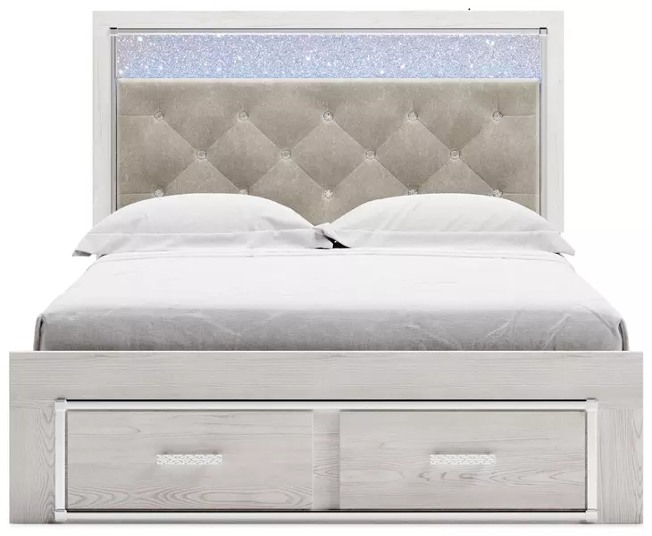 Altyra White Queen Platform Storage Bed