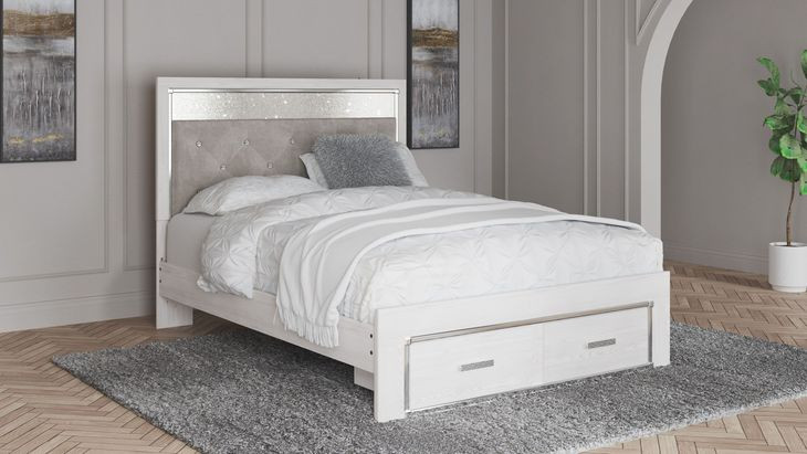 Altyra White Platform Storage Bedroom Set