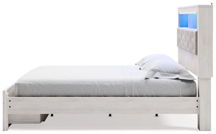 Altyra White King Bookcase Storage Bed