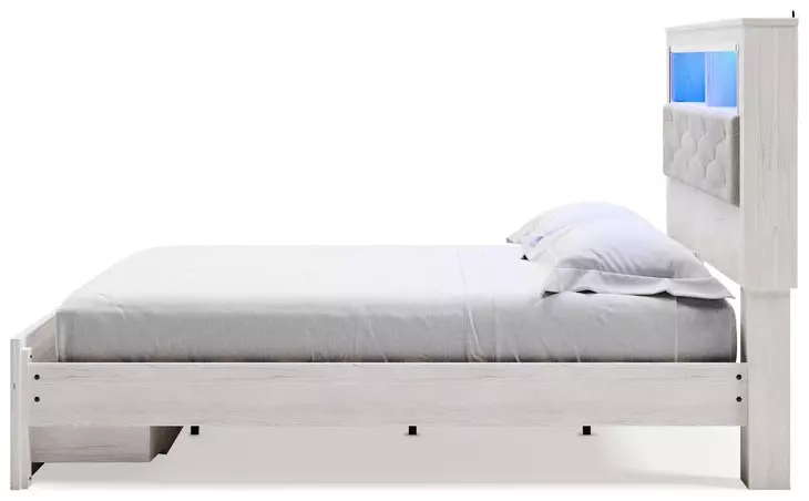 Altyra White King Bookcase Storage Bed