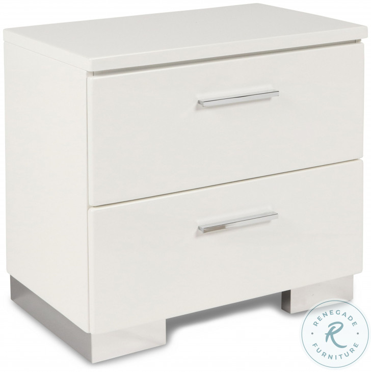 Sapphire High Gloss White Laminate Nightstand