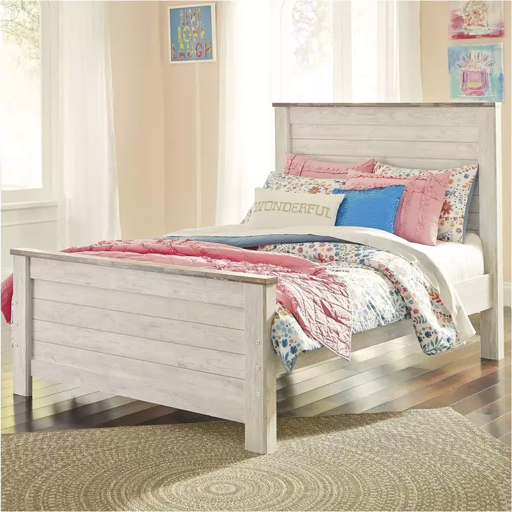 Willowton Whitewash Full Panel Bed