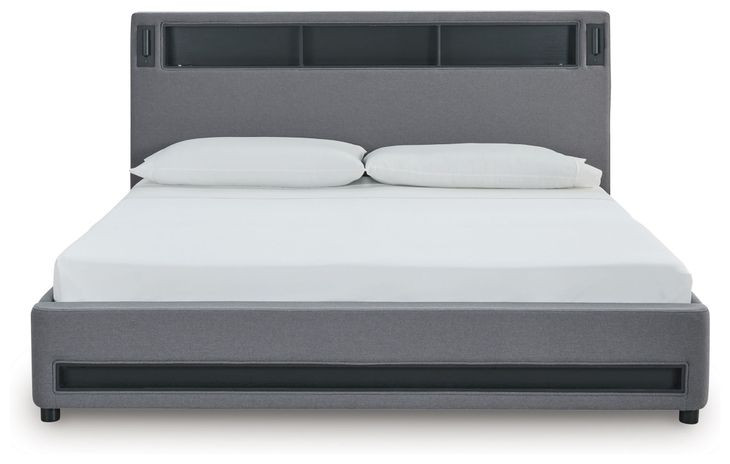 Wronske Gray King Upholstered Bed