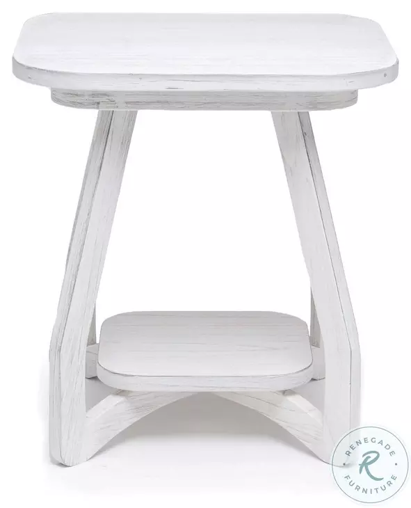 Bay Harbor Distressed White Rectangular End Table