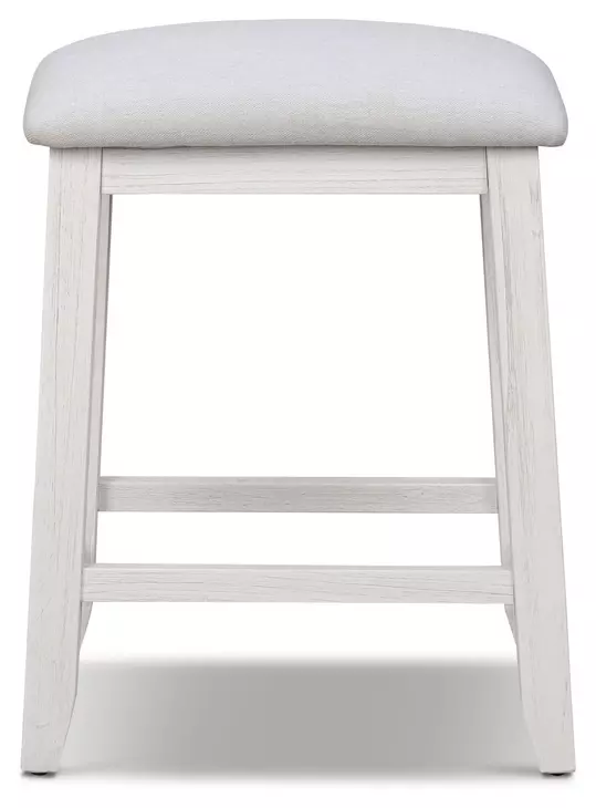 Surfside Gray Performance Fabric Upholstered Backless Counter Height Stool