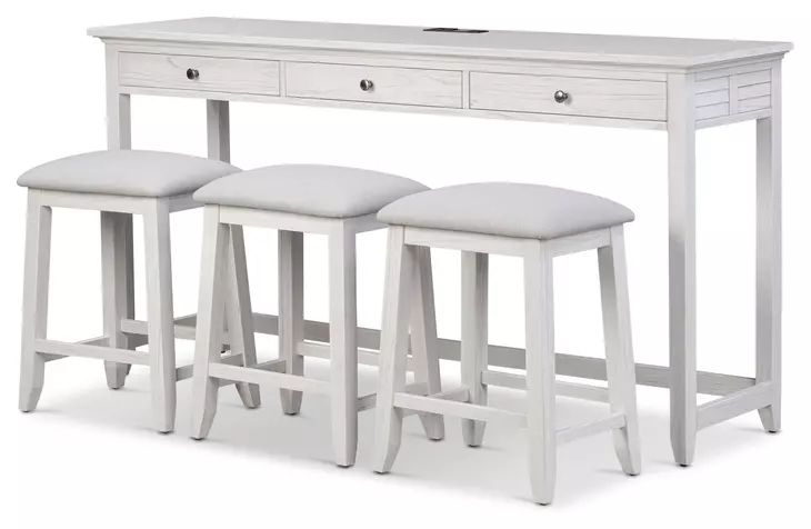 Surfside Gray Performance Fabric Upholstered Backless Counter Height Stool