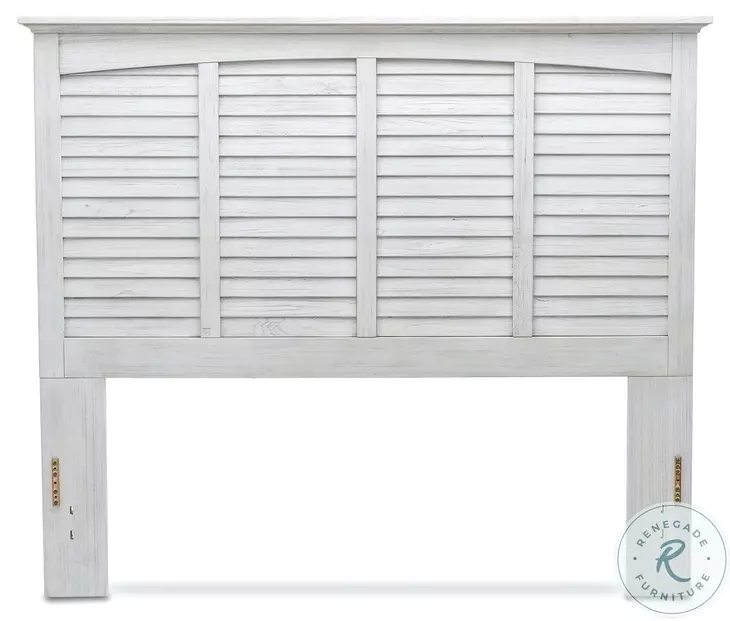 Bay Harbor Distressed White Queen Headboard