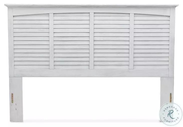 Bay Harbor Distressed White King Headboard