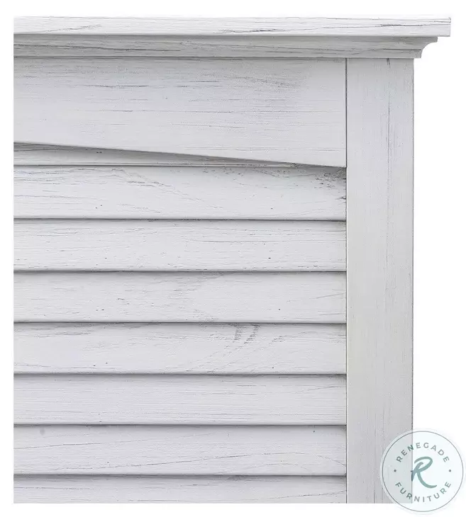 Bay Harbor Distressed White King Headboard