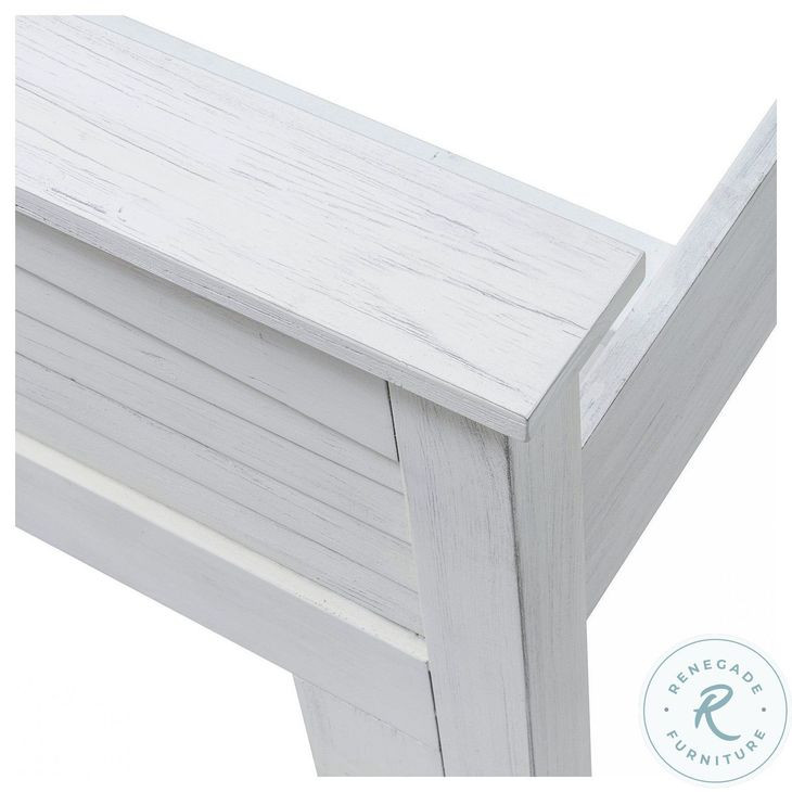 Bay Harbor Distressed White King Panel Bed