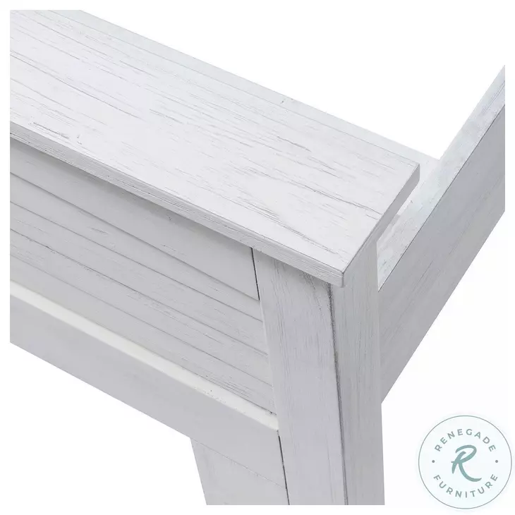 Bay Harbor Distressed White King Panel Bed