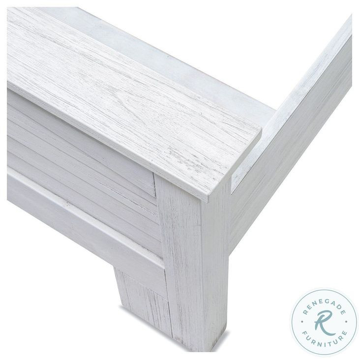 Bay Harbor Distressed White Queen Panel Bed