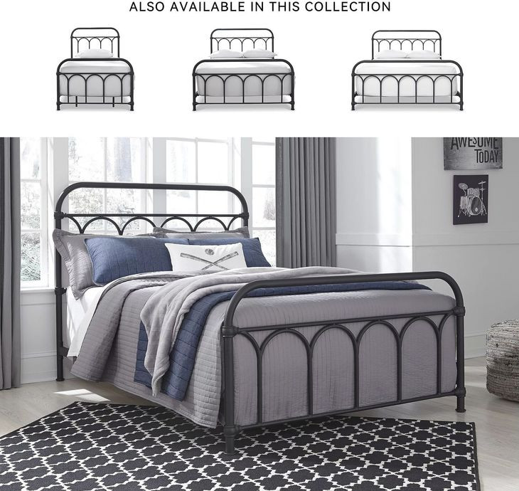 Nashburg Black Full Metal Bed