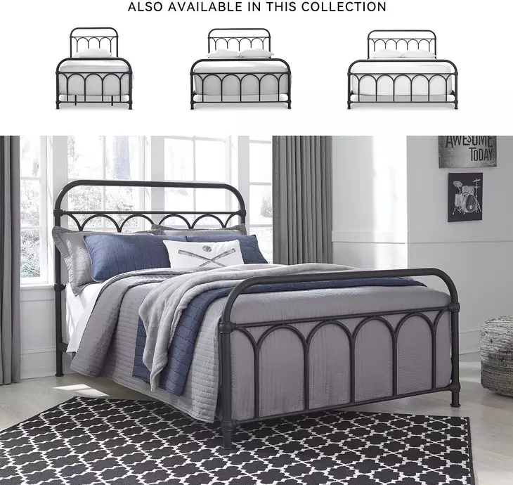Nashburg Black Full Metal Bed