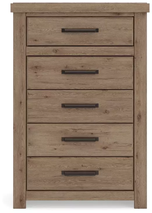 Garistyn Natural Rustic 5 Drawer Chest