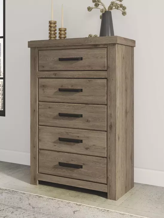 Garistyn Natural Rustic 5 Drawer Chest