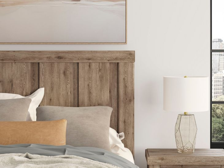 Contoura Light Brown Queen Panel Bed