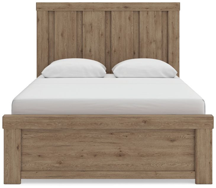 Contoura Light Brown Queen Panel Bed