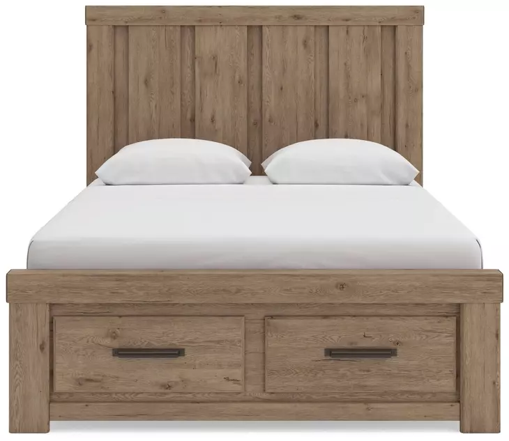 Garistyn Light Brown Storage Panel Bedroom Set