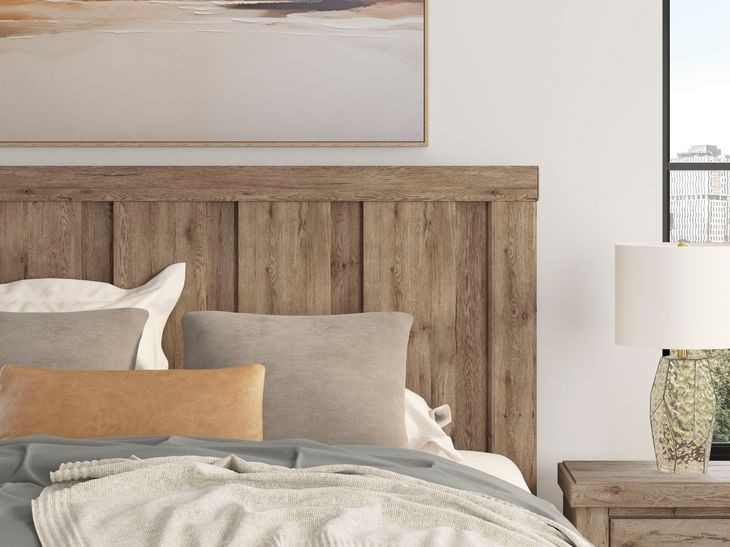 Contoura Light Brown King Panel Bed