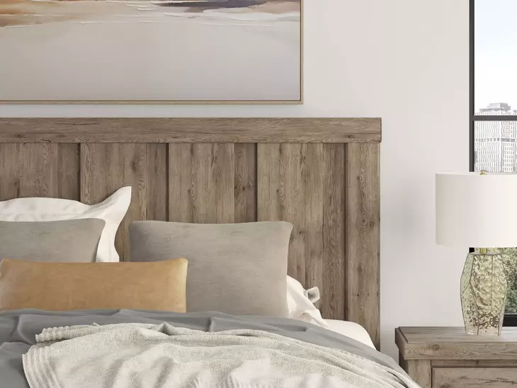 Garistyn Light Brown King Panel Bed
