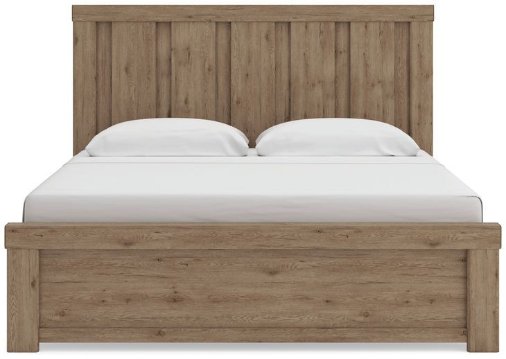 Contoura Light Brown King Panel Bed