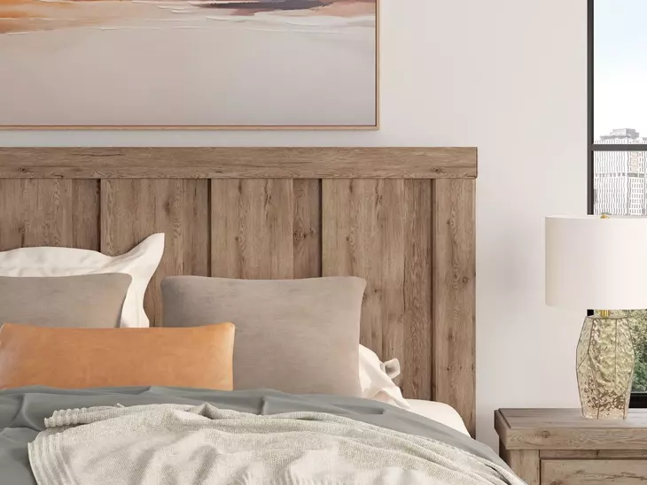 Garistyn Light Brown King Storage Panel Bed