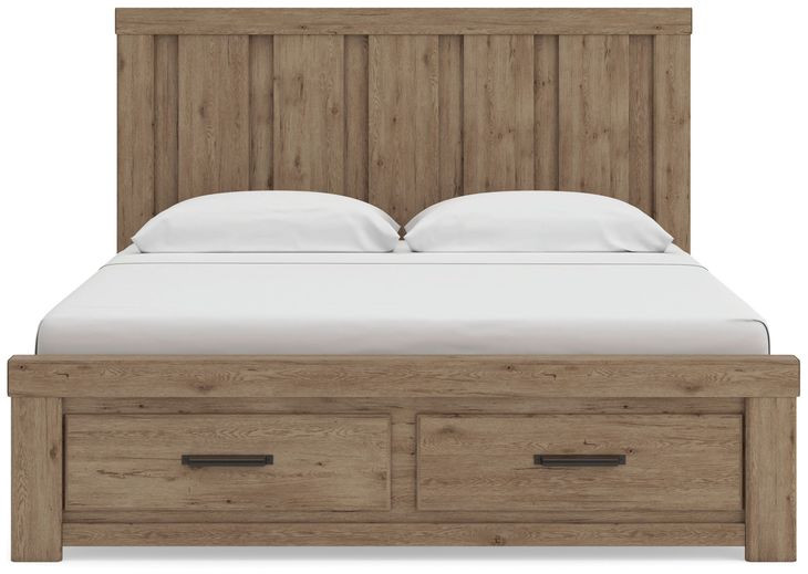 Contoura Light Brown King Storage Panel Bed