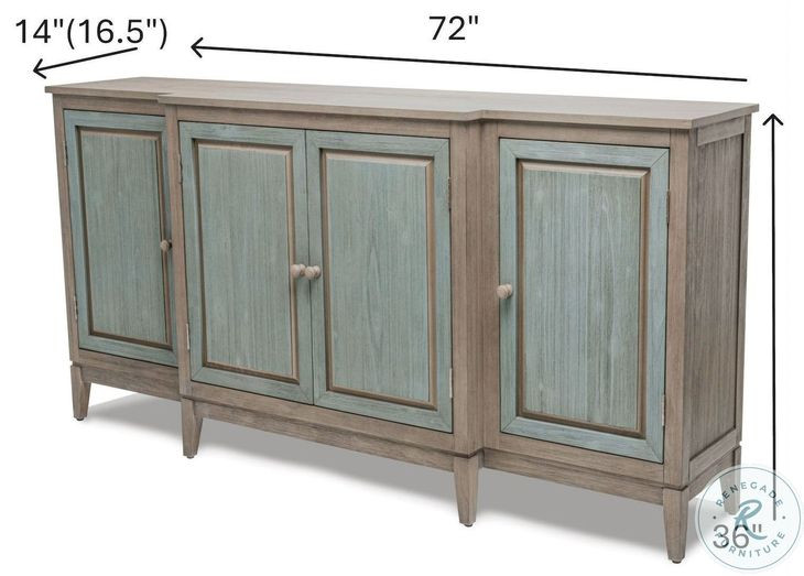 Hearthwood Green and Grey 4 Door Credenza