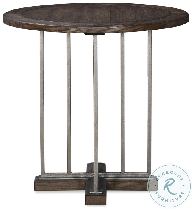 Jacob Brown Rustic And Pewter Side Table
