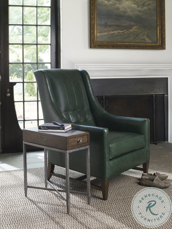 Charles Brown Rustic And Pewter Chairside Table