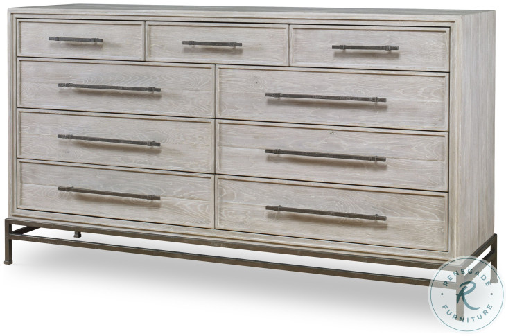 Benton White Rustic 9 Drawer Dresser