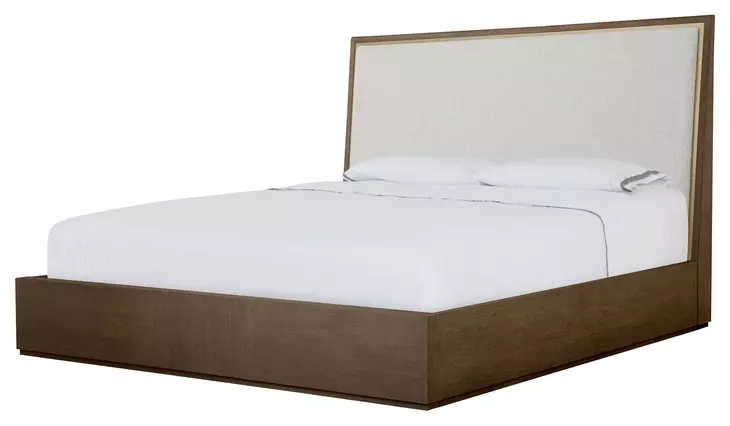 Carino Cocoa and Beige California King Upholstered Panel Bed