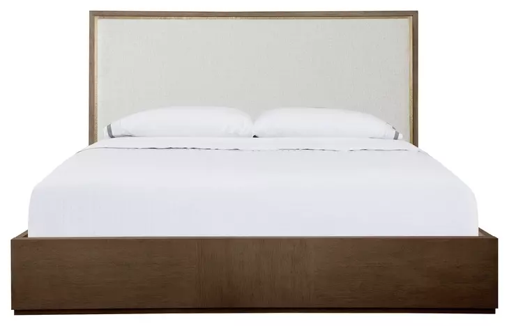 Carino Cocoa and Beige California King Upholstered Panel Bed