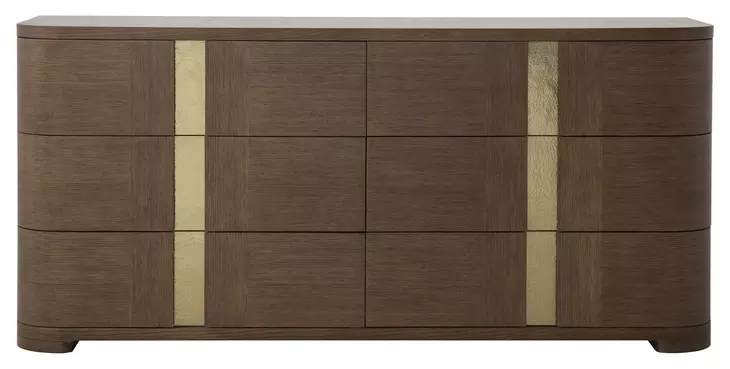 Carino Cocoa and Gold 6 Drawer Dresser