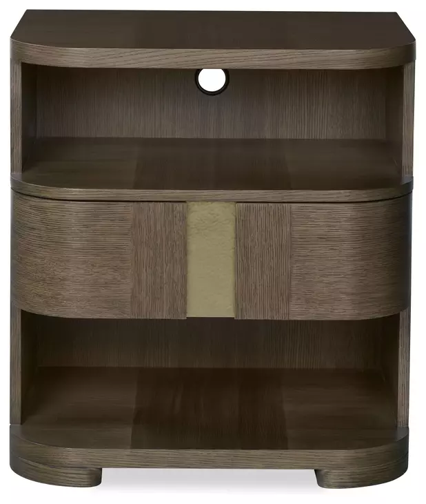 Carino Cocoa and Gold 1 Drawer Open Nightstand