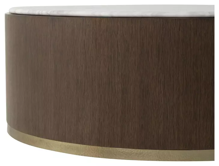 Carino Cocoa and Beige Round Marble Top Cocktail Table