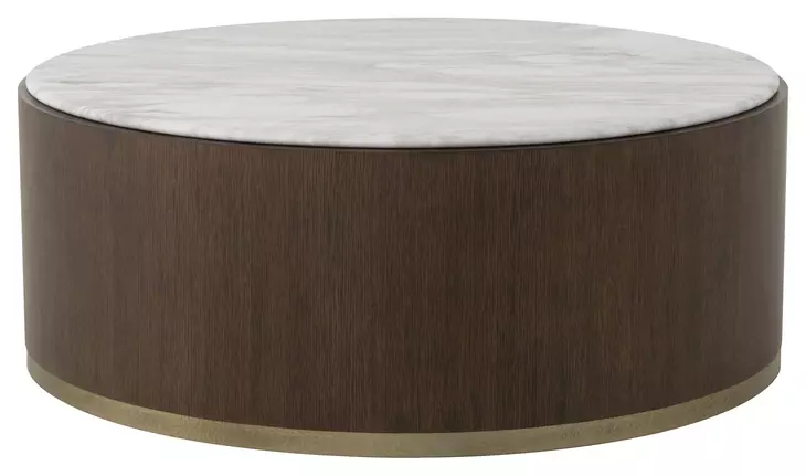Carino Cocoa and Beige Round Marble Top Cocktail Table