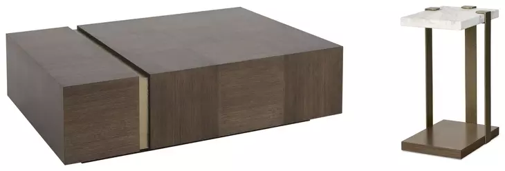 Carino Cocoa and Gold Rectangular Occasional Table Set