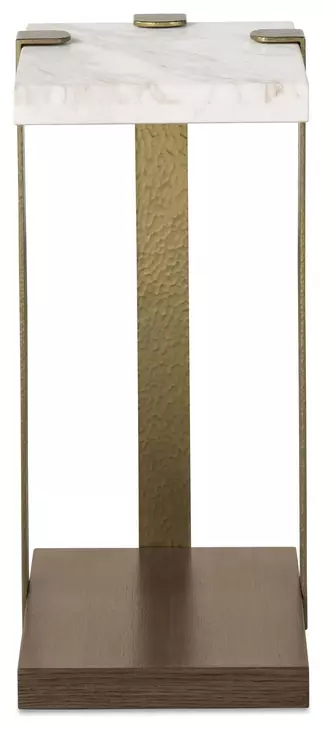 Carino Cocoa and Beige Rectangular Marble Top Drinks Table