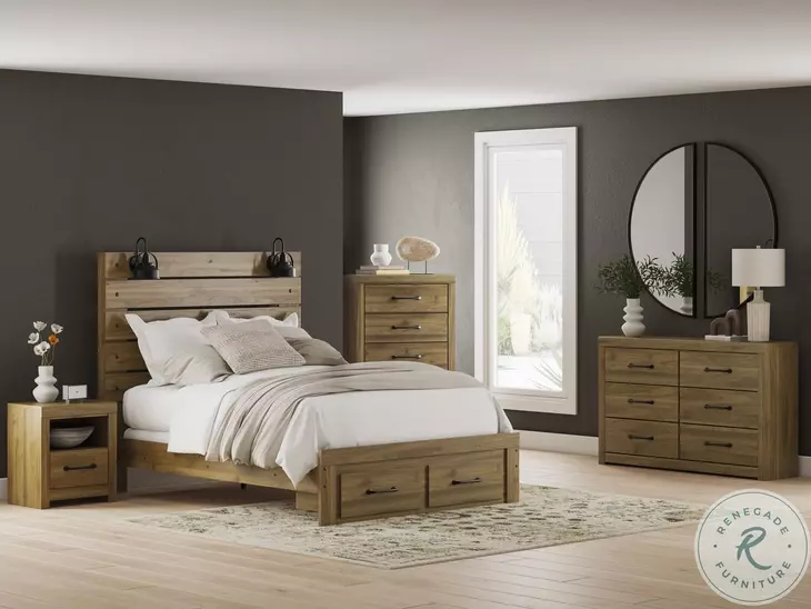 Pasklyn Brown 1 Drawer Nightstand