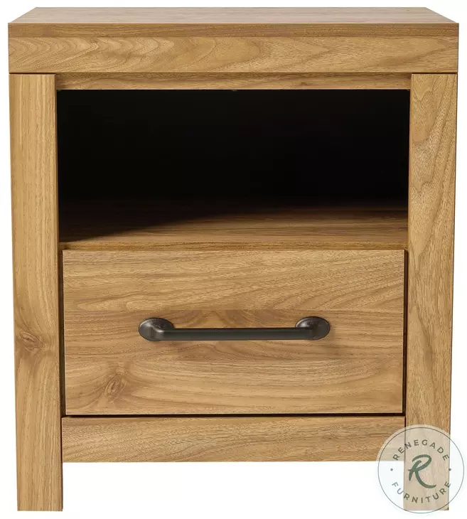 Pasklyn Brown 1 Drawer Nightstand