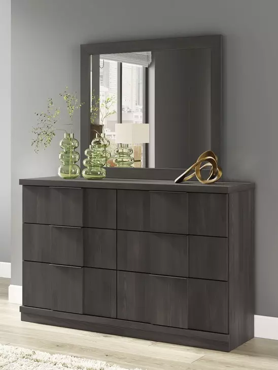 Agrander Dark Brown Rectangular Dresser Mirror