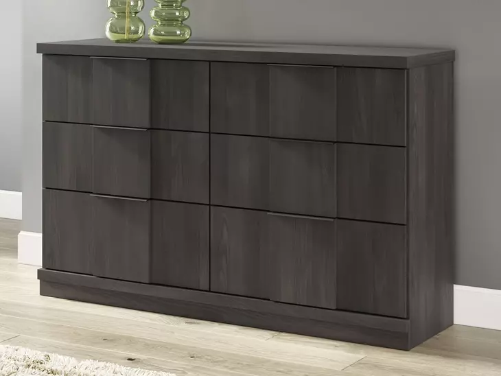 Agrander Dark Brown 6 Drawer Dresser