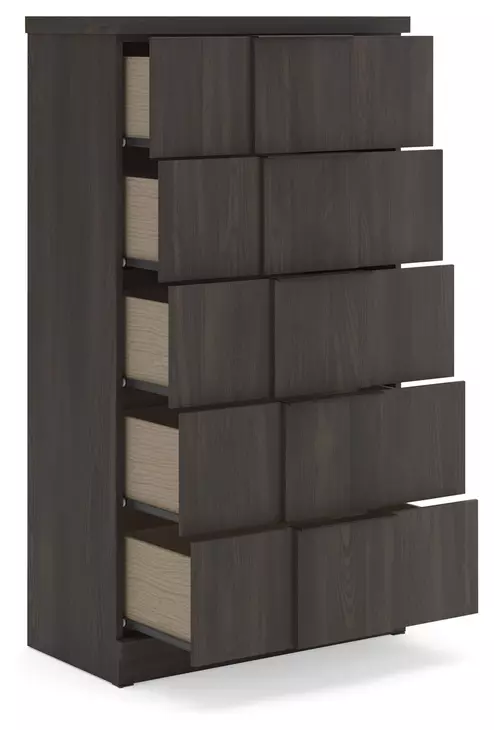 Agrander Dark Brown Panel Platform Bedroom Set
