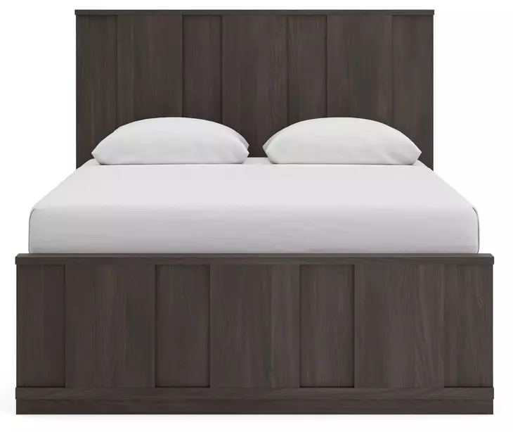 Agrander Dark Brown Queen Panel Bed